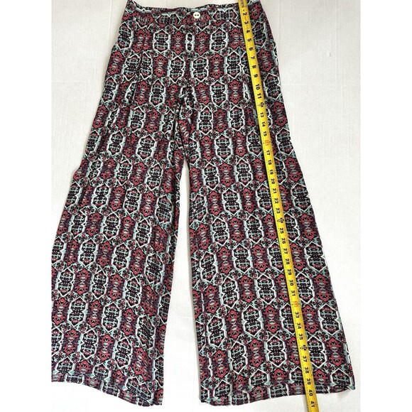 Elevenses Women’s Casual Pants Size 4 Petite Colorful Boho Lightweight Flare Leg - Picture 9 of 11